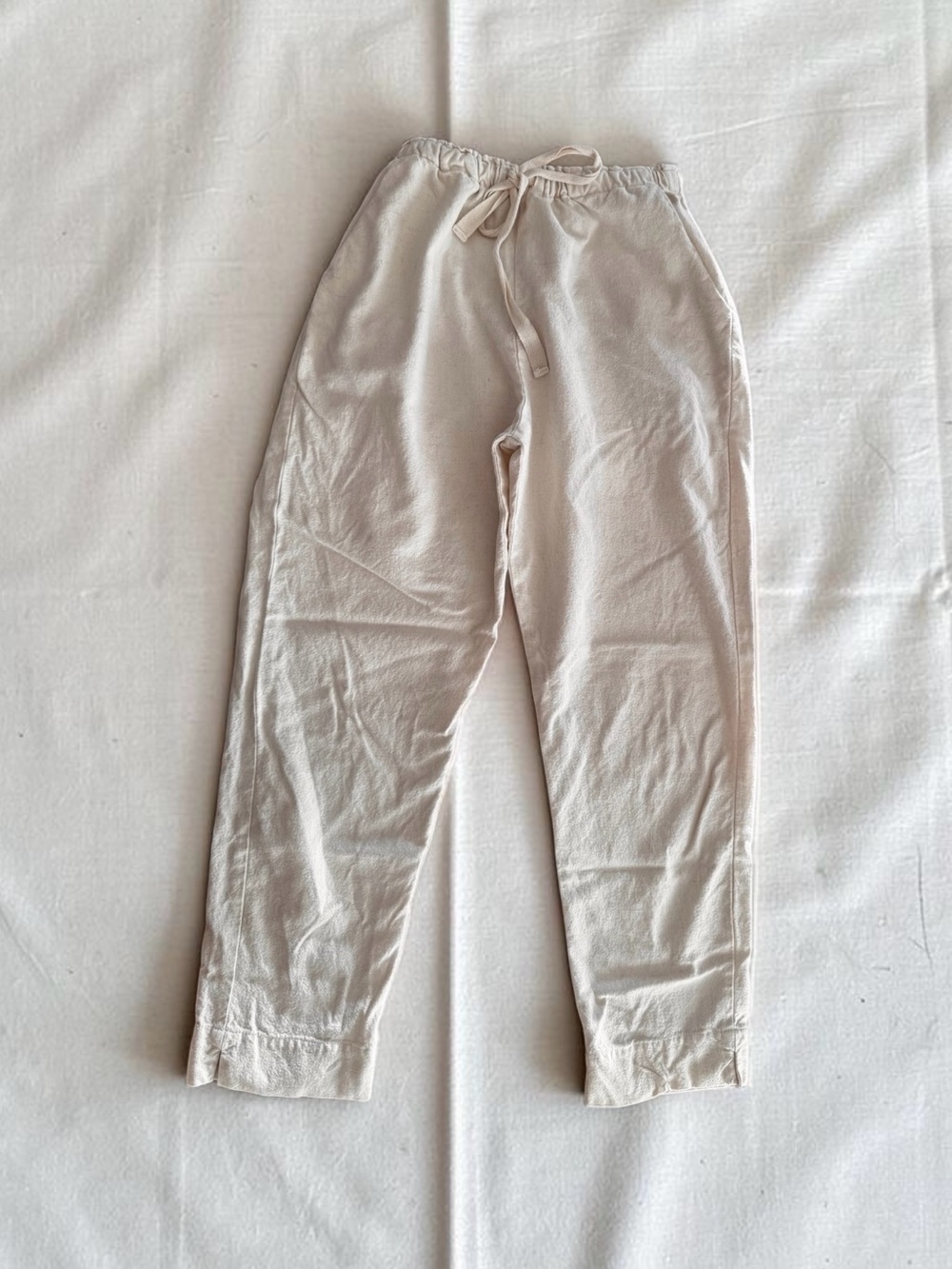 Women's Drawstring Cotton Jogger Pants - Cream